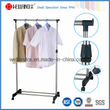 Ajustable DIY Steel Single-Rod T-Shirt Display Rack para tienda de ropa